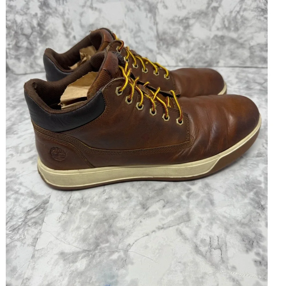 Timberland Davis Square Chukka Brown Leather Boots Mens 11 A17P3 Mid Top Sneaker
